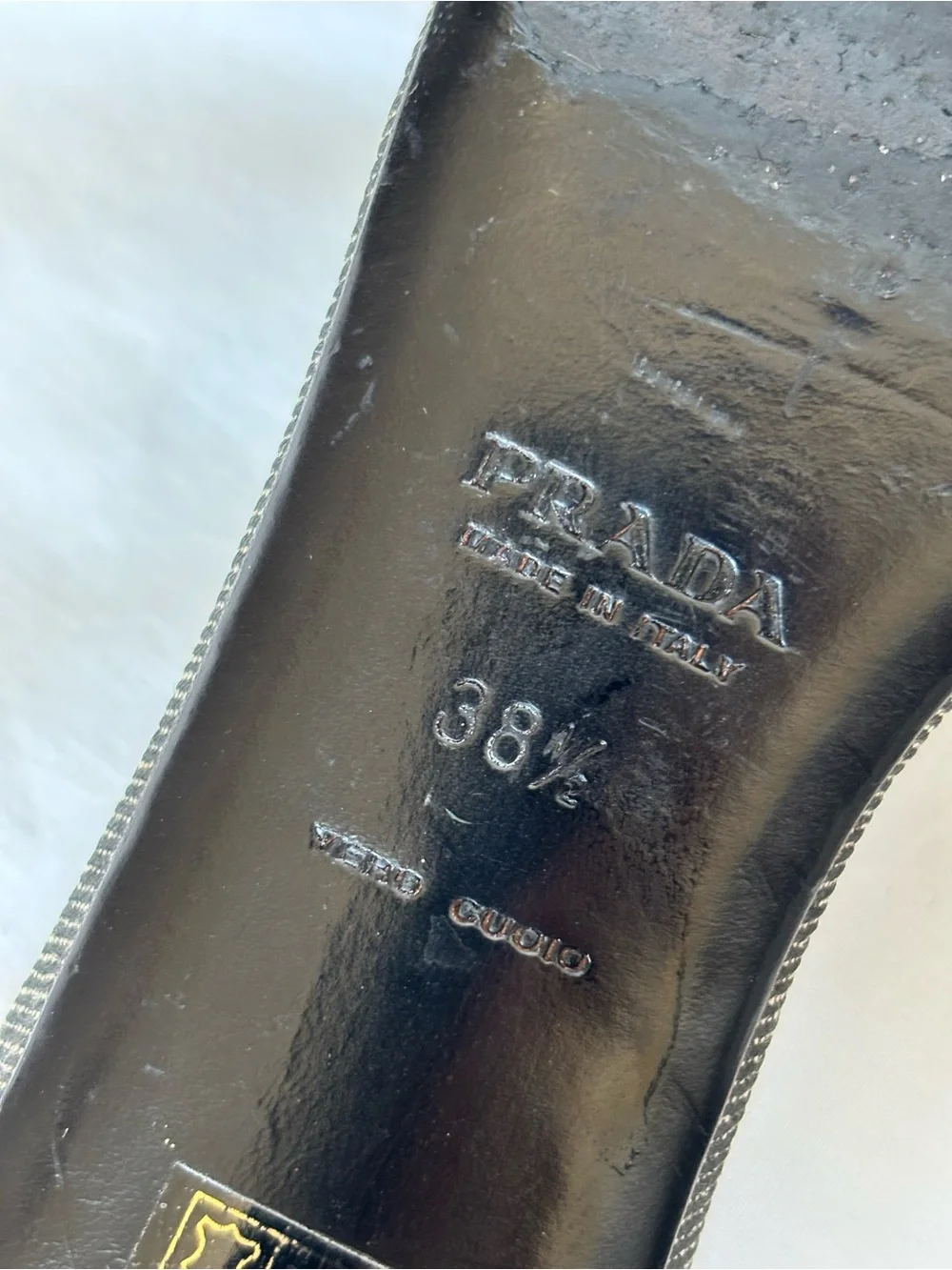PRADA VINTAGE Silver Buckle Dark Blue Denim Leather Slide Sandals IT Size 38 1/2